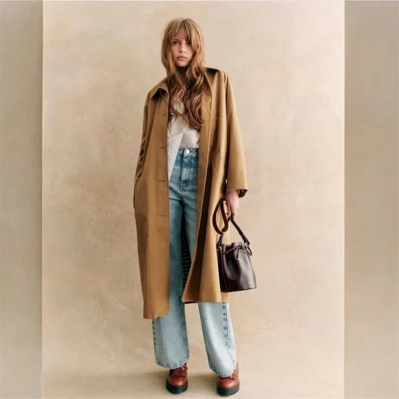 Sézane Clyde Trench Coat in Camel Size FR 44/US 12 - Picture 16 of 16